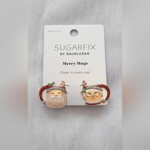 NWT! Pearl Embellished Santa and Mrs. Claus Sugarfix Merry Christmas Ear…